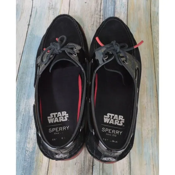 Sperry Star Wars Darth Vader Boat Shoes Men's Size 10 Black Suede Sneakers