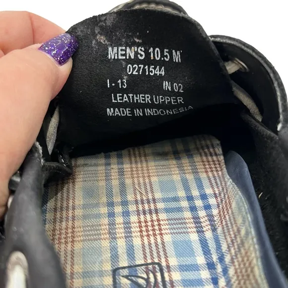 SPERRY TOP-SIDER A/O 2-EYE BLACK LEATHER WITH WHITE LACES AND SOLE BOAT SHOES