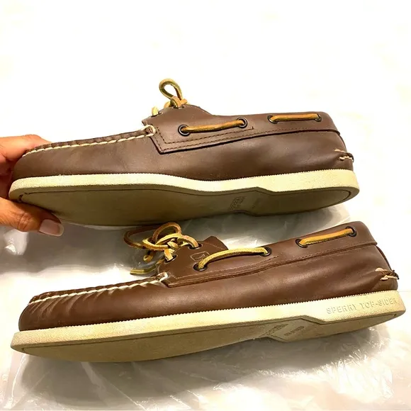 SPERRY top sider boat shoes brown leather SZ 8.5 M