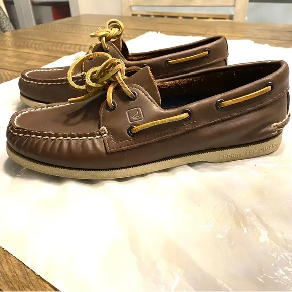 SPERRY top sider boat shoes brown leather SZ 8.5 M