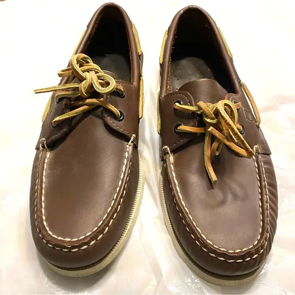 SPERRY top sider boat shoes brown leather SZ 8.5 M