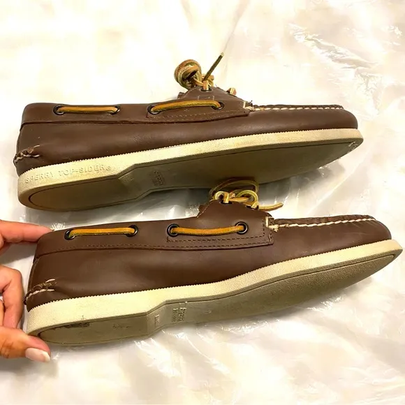 SPERRY top sider boat shoes brown leather SZ 8.5 M