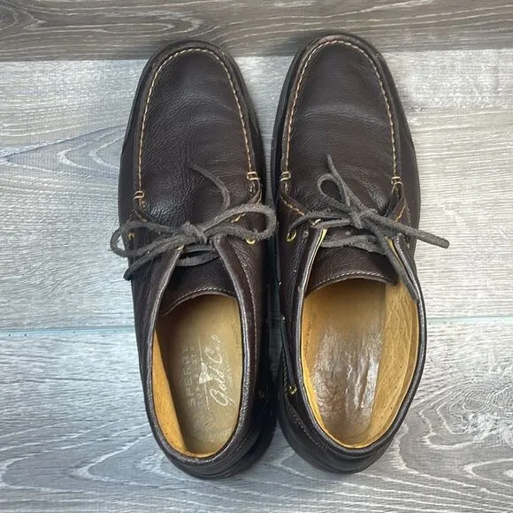 Sperry Top Sider Gold Cup Men’s Sz 11.5M Soft Dark Brown Leather Lace Up Chukka