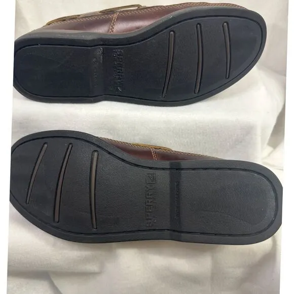 SPERRY Top-Sider Men's 9.5M Boat‎ Shoes Mako | 2-Eyes Black/Brown gen. Leather