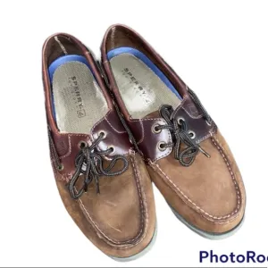 SPERRY TOP-SIDER MEN'S LEEWARD BROWN BOAT SHOES Size 10