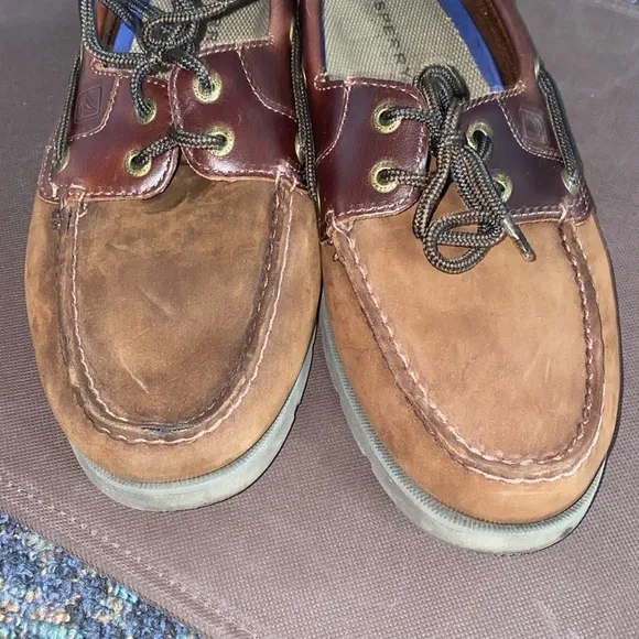 SPERRY TOP-SIDER MEN'S LEEWARD BROWN BOAT SHOES Size 10