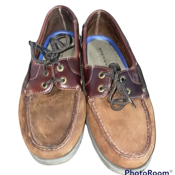 SPERRY TOP-SIDER MEN'S LEEWARD BROWN BOAT SHOES Size 10