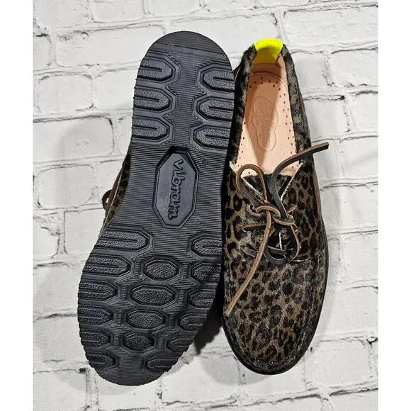 Sperry Top Sider Pony Hair Vibram leopard Boat Shoes STS22875 MENS SIZE 7.5