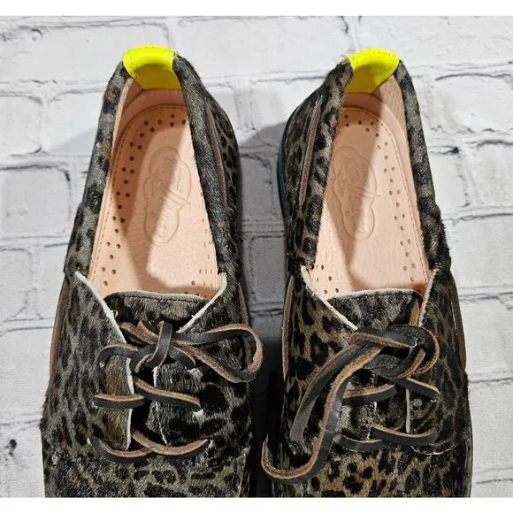 Sperry Top Sider Pony Hair Vibram leopard Boat Shoes STS22875 MENS SIZE 7.5