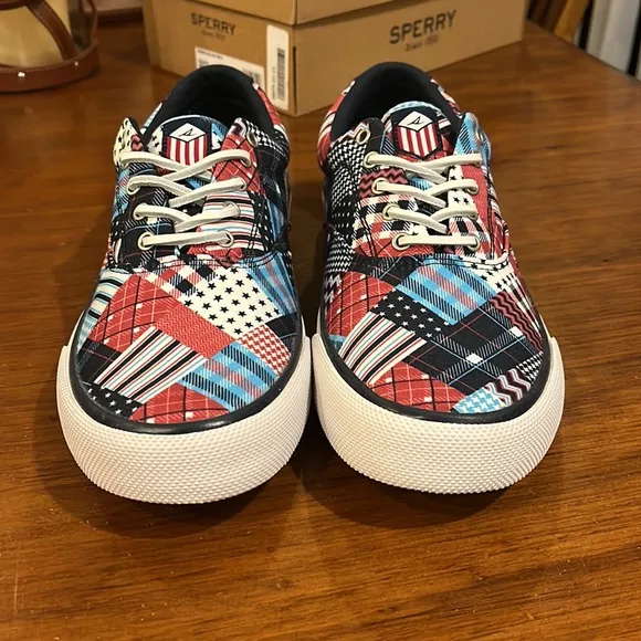 Sperry Top Sider Striper USA flag shoes sneakers new mens boat deck 4th of July