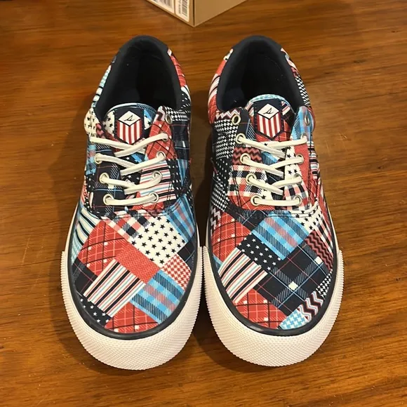 Sperry Top Sider Striper USA flag shoes sneakers new mens boat deck 4th of July