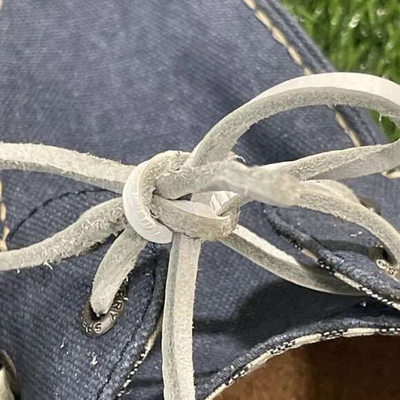 Sperry Top Sider‎ Vineyard Vines Blue Fabric Boat Shoes Size 12M 61510 NWOT