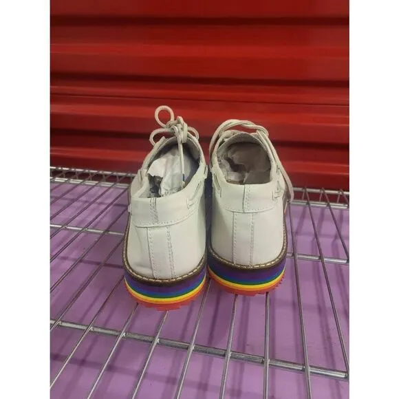 Sperry Top-Sider White Boat Shoe Rainbow Pride