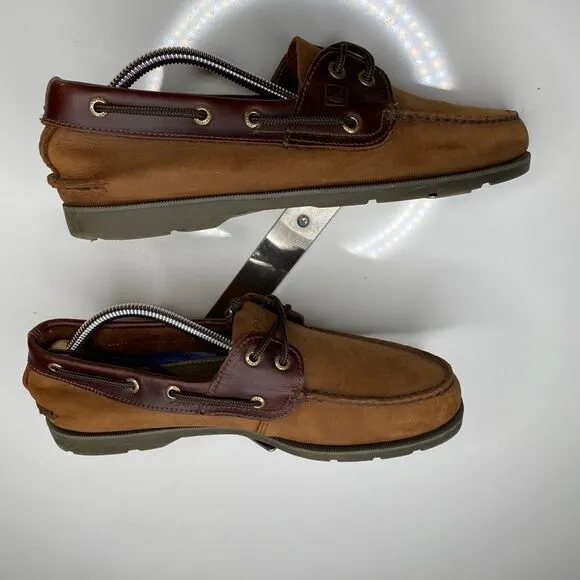 Sperry-Top Sider Leeward Men's Brown Buck Boat Shoes 9.5M (0777896)