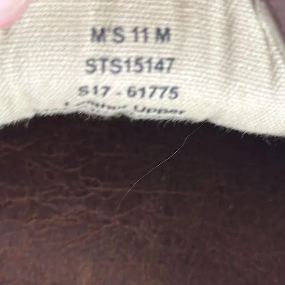 Sperry Topsider Cutter Brown Leather Lace Up Boat Shoes Sz 11