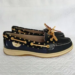 SPERRY Women's Bluefish Metallic Dot 2-Eye Boat Shoe  Size 7.5