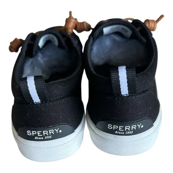 Sperry Women’s Crest Vibe Black Canvas Sneakers Size 10