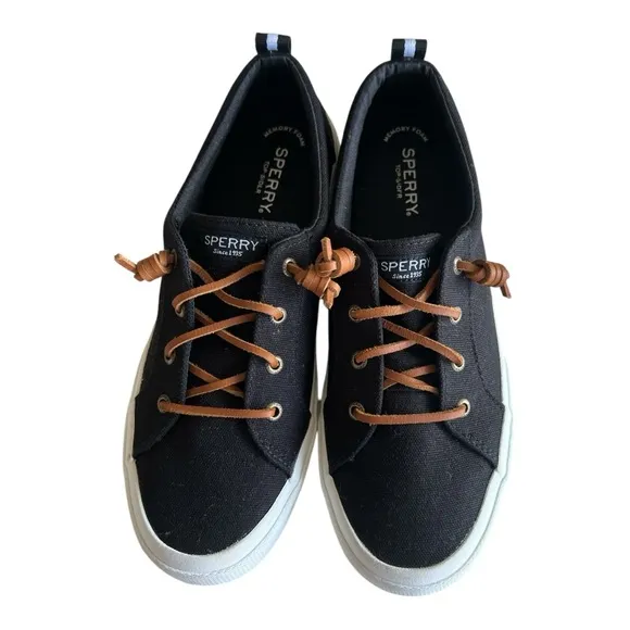 Sperry Women’s Crest Vibe Black Canvas Sneakers Size 10