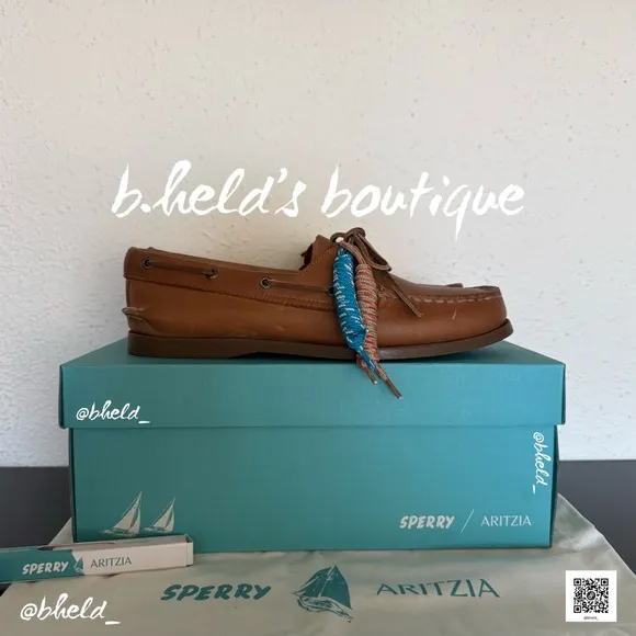 Sperry x Aritzia Authentic Original Boat Shoe Sahara Sand Size 9.5 Brand New NWT