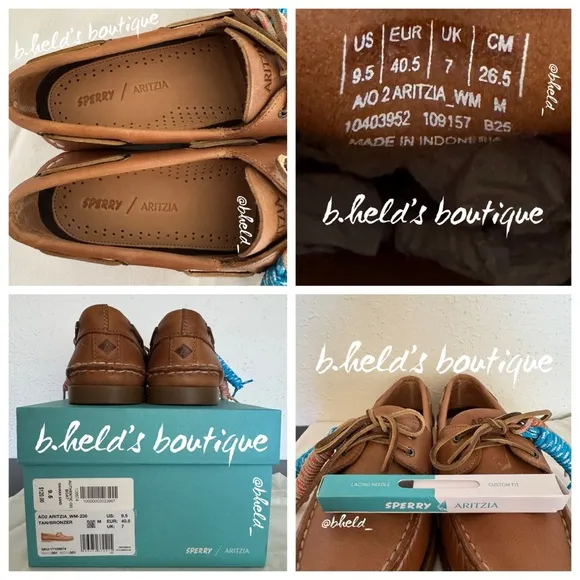 Sperry x Aritzia Authentic Original Boat Shoe Sahara Sand Size 9.5 Brand New NWT