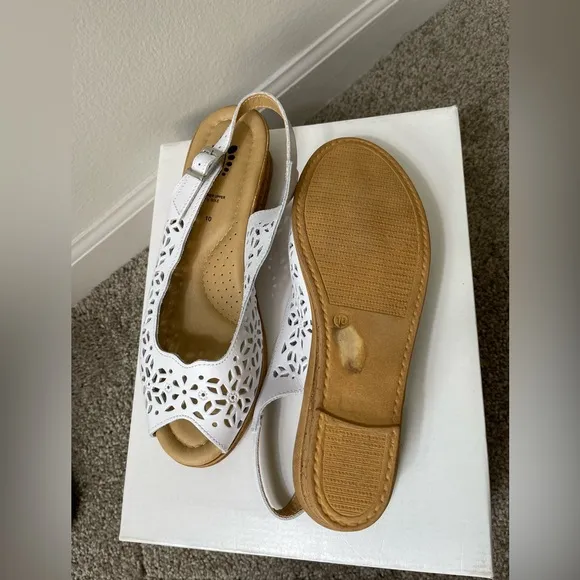 SPRING STEP FOOTSIE SLINGBACK SANDALS Florals Leather Size 10 NEW