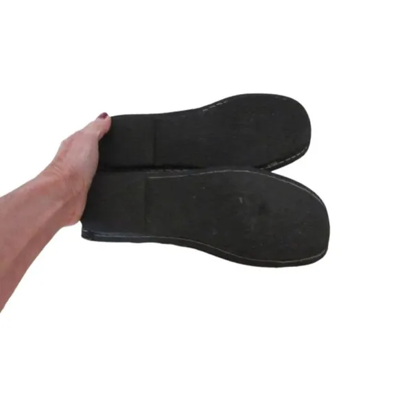 Spring Step L'Artiste Black Leather Ballet Style Shoes w Bows Sz 39 or 8 1/2