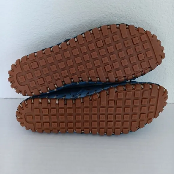 Spring Step Loafer Slip On Flats Shoes Fusaro Blue Leather Size 7.5-8 EU 38