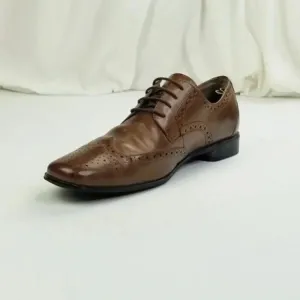 Stacy Adams 11M Men's Cappuccino Brown Leather Wing Tip Lace Up Oxfords Shoes