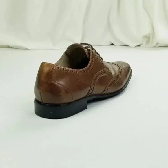 Stacy Adams 11M Men's Cappuccino Brown Leather Wing Tip Lace Up Oxfords Shoes