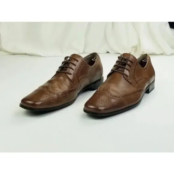 Stacy Adams 11M Men's Cappuccino Brown Leather Wing Tip Lace Up Oxfords Shoes