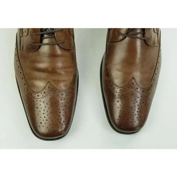 Stacy Adams 11M Men's Cappuccino Brown Leather Wing Tip Lace Up Oxfords Shoes
