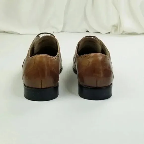 Stacy Adams 11M Men's Cappuccino Brown Leather Wing Tip Lace Up Oxfords Shoes