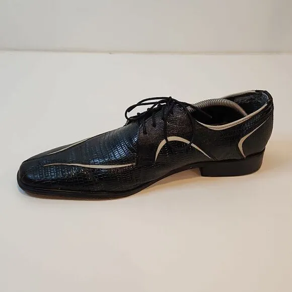 Stacy Adams Genuine Leather Olive Lizard Print Shoes 24229 95 Mens Size 11 1/2M