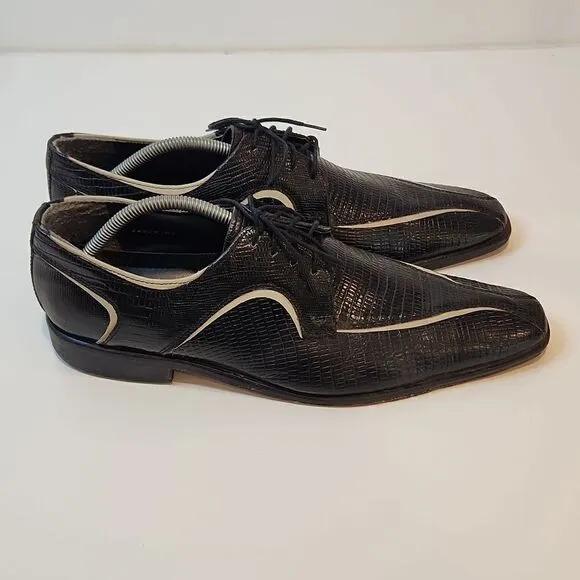 Stacy Adams Genuine Leather Olive Lizard Print Shoes 24229 95 Mens Size 11 1/2M