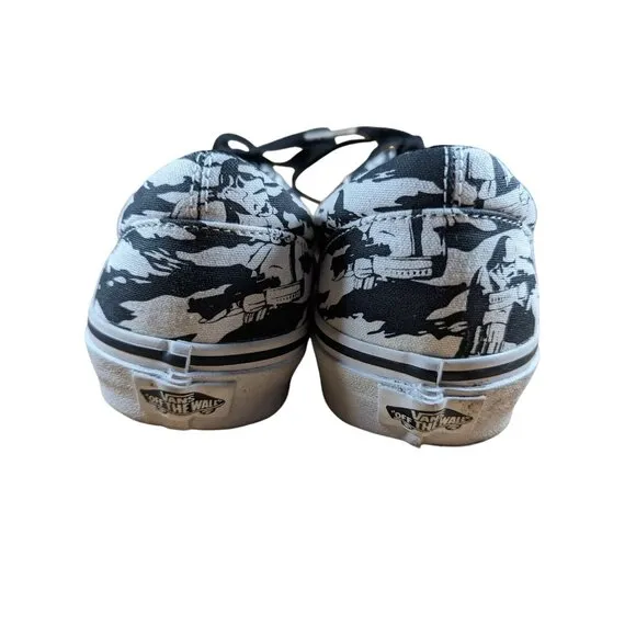 Star Wars Vans Authentic Stormtrooper Canvas Shoes Size 9 Black &amp; White
