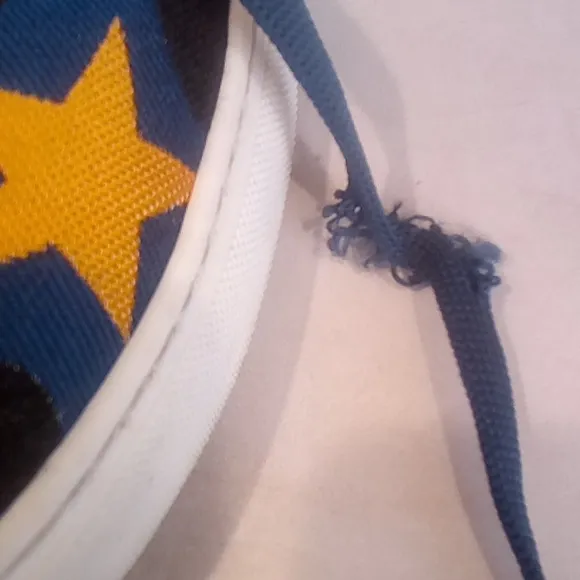 Stella McCartney • Lace Up Sneakers Canvas Hearts And Stars Size 37