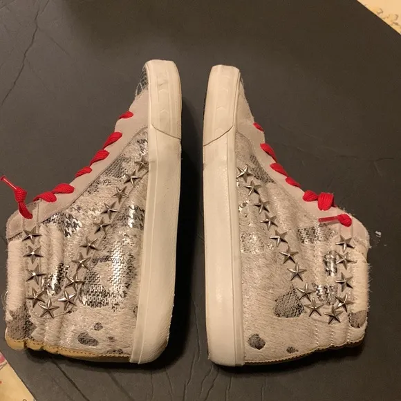 STEVE  MADDEN CALF HAIR SNEAKERS