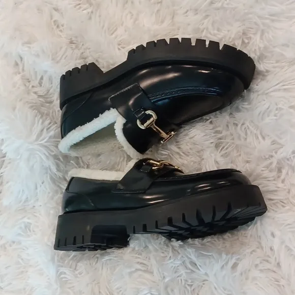 STEVE MADDEN Lando F Loafer Shoes with Shearling Lining Women’s Size 8.5 NEW