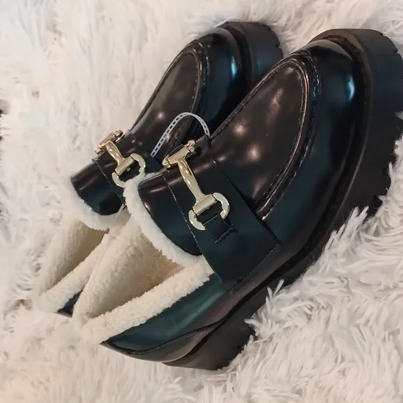 STEVE MADDEN Lando F Loafer Shoes with Shearling Lining Women’s Size 8.5 NEW