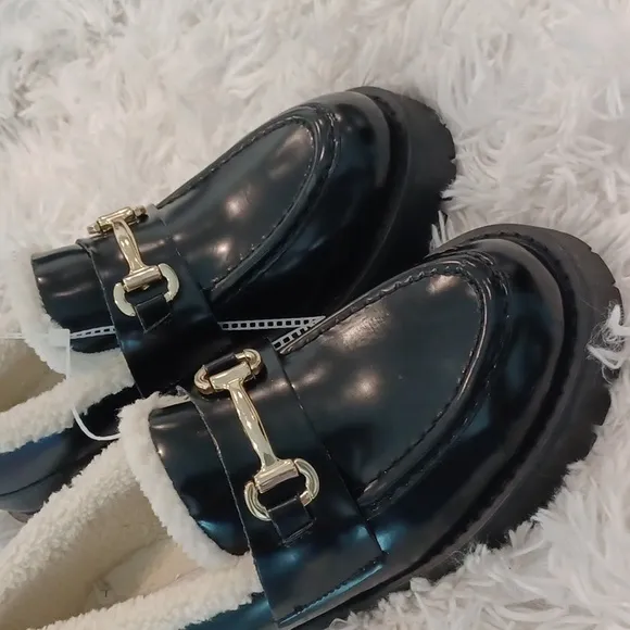 STEVE MADDEN Lando F Loafer Shoes with Shearling Lining Women’s Size 8.5 NEW