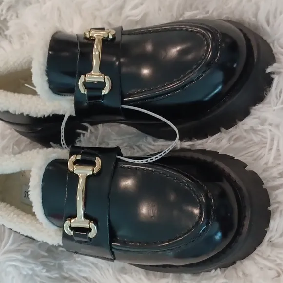 STEVE MADDEN Lando F Loafer Shoes with Shearling Lining Women’s Size 8.5 NEW