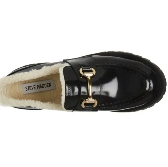 STEVE MADDEN Lando F Loafer Shoes with Shearling Lining Women’s Size 8.5 NEW