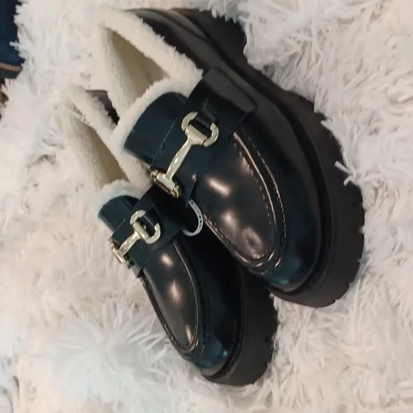 STEVE MADDEN Lando F Loafer Shoes with Shearling Lining Women’s Size 8.5 NEW