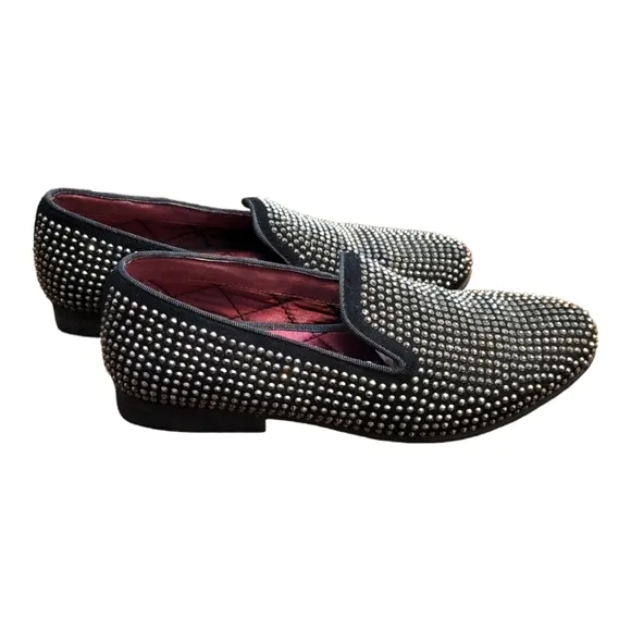 Steve Madden Men's Caviar Slip on Studded Dresss Loafers Men's Prom Shoes 8.5