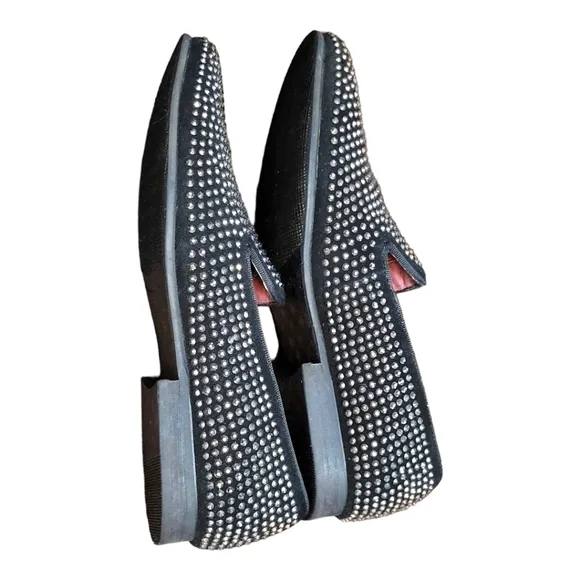 Steve Madden Men's Caviar Slip on Studded Dresss Loafers Men's Prom Shoes 8.5