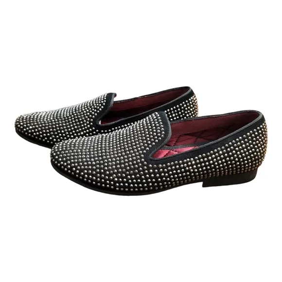 Steve Madden Men's Caviar Slip on Studded Dresss Loafers Men's Prom Shoes 8.5