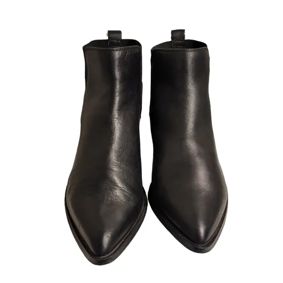 Steve Madden Womens Jingle Black Leather Pull On Ankle Booties Shoes Sz 11
