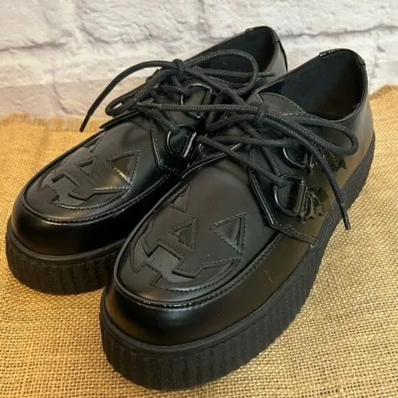 Strange Cvlt Halloween Edition Krypt Jackolantern Black Platform Shoes Size 6