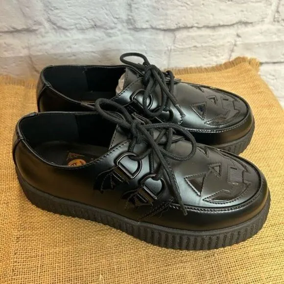 Strange Cvlt Halloween Edition Krypt Jackolantern Black Platform Shoes Size 6