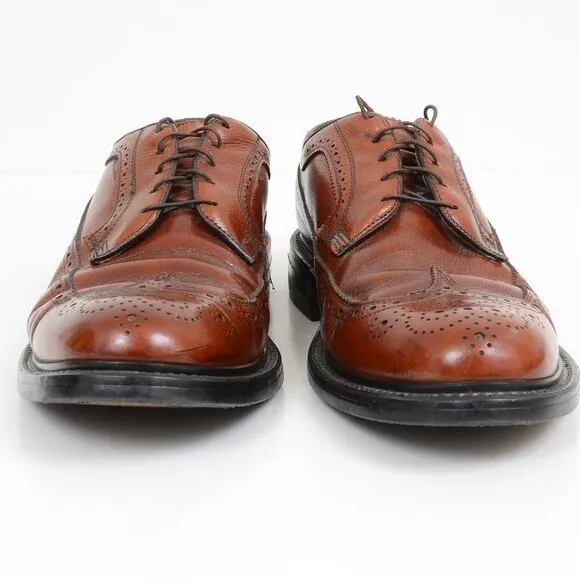 Stuart McGuire Wing-tip Brown Leather Oxford Men's Derby Shoes 11D